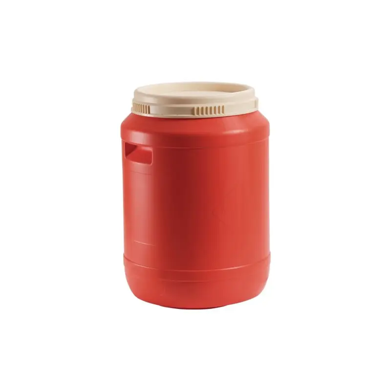 Neu Wemas Batteriefass 60 l HD-PE reinorange (Deckel hellelfenbein) mit Griffmulden