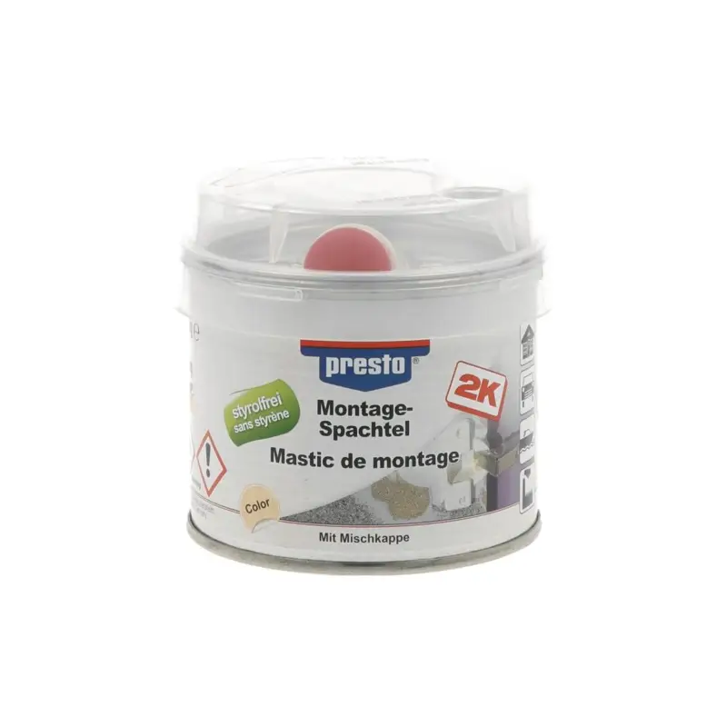 Presto 2K-Montagespachtel hell-ocker, Härter rot 250 g Dose Direktkauf