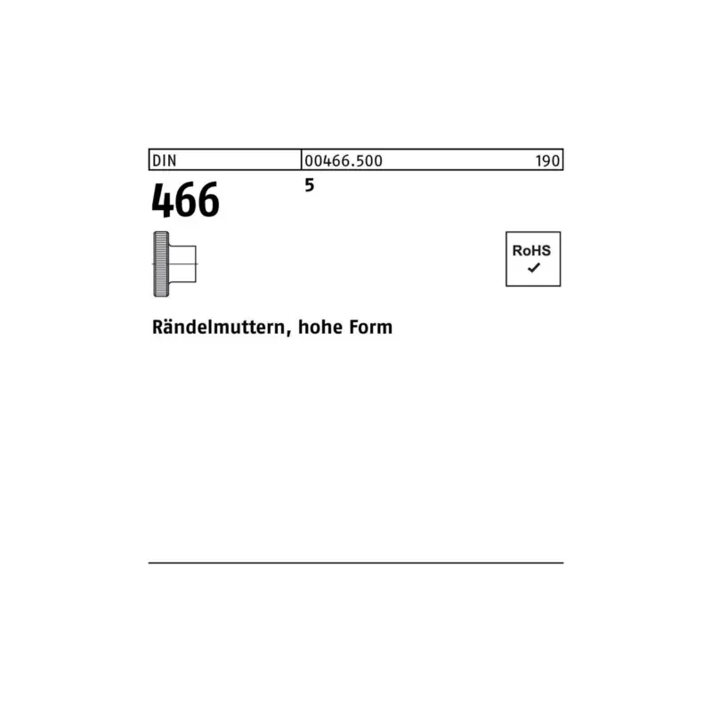 Rändelmutter DIN 466 hohe FormM8 5 50 Stück Top-Preis