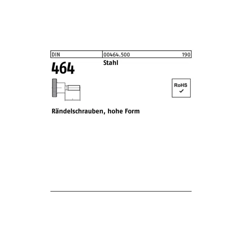 Super-Preis Rändelschraube DIN 464 hohe FormM4x 16 Stahl 50 Stück