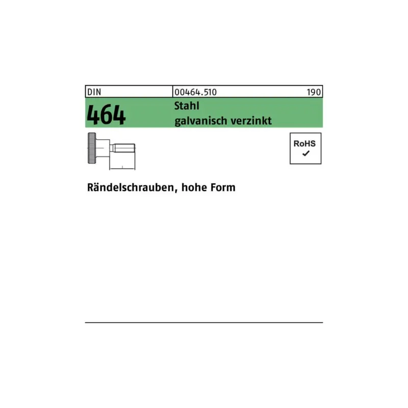Schneller Versand Rändelschraube DIN 464 hohe FormM4x 16 Stahl galv.verz. 50 Stück
