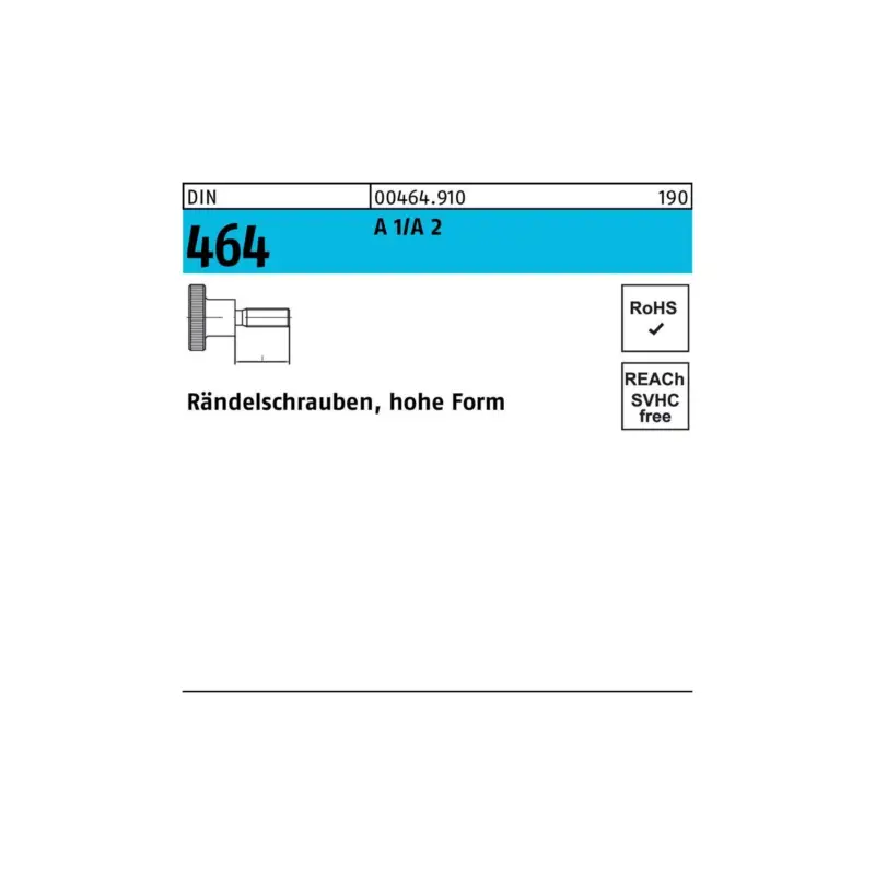 Markenware Rändelschraube DIN 464 hohe FormM5x 30 A 1/A 2 25 Stück