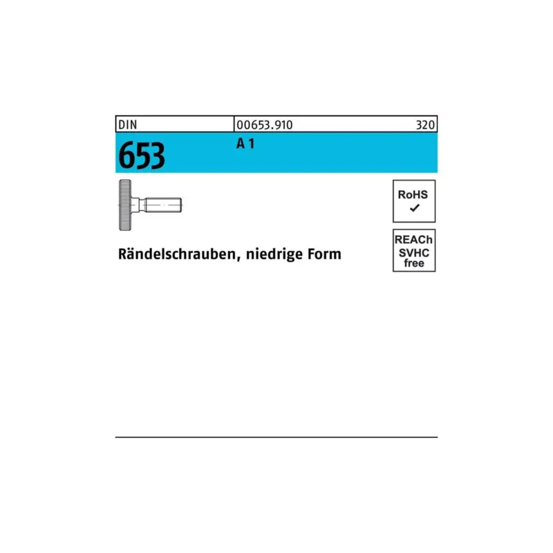 Geprüft Rändelschraube DIN 653 niedrige FormM8x 25 A 1 10 Stück