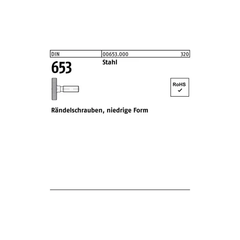 Rändelschraube DIN 653 niedrige FormM8x 25 Stahl 25 Stück Meistverkauft